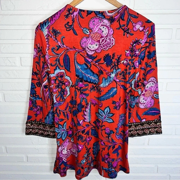 Soft Surroundings Samara Sequins embroidered floral tunic, Women’s Size Small P - Picture 3 of 8